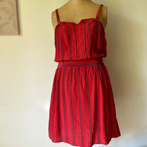 No. 6 Red and Black Striped Mini Dress